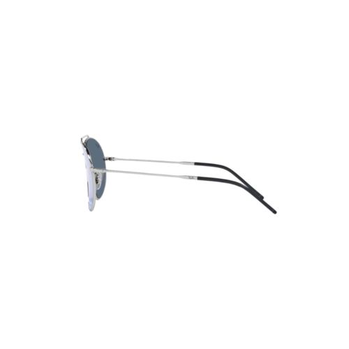 Óculos de Sol Ray-Ban Aviator Reverse 0RBR101S 003/GA62 Metal Prateado com lentes na cor Azul Claro