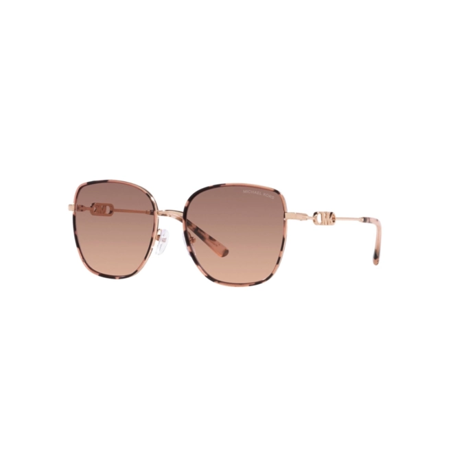 Óculos de Sol Michael Kors 0MK1129J 11081356 Metal Rose com lentes na cor Marrom e Rosa 1