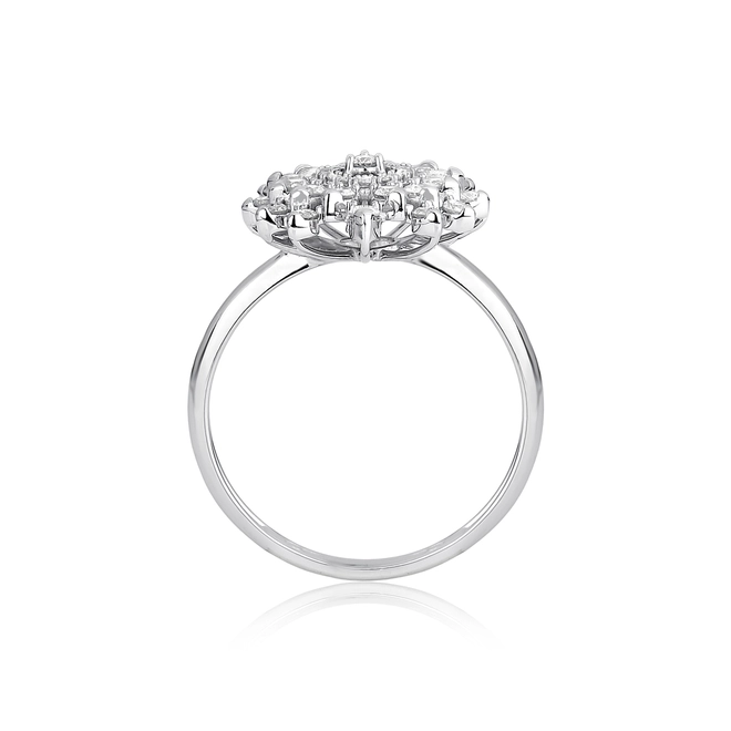 Anel coração ouro branco 18k com 50pts de Diamantes 2