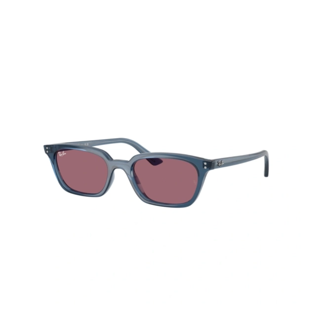 Óculos de Sol Ray-Ban Zaya 0RB4456 68121A53 Acetato Azul Transparente com lentes na cor Violeta 1