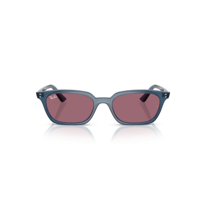 Óculos de Sol Ray-Ban Zaya 0RB4456 68121A53 Acetato Azul Transparente com lentes na cor Violeta 2