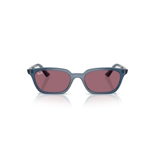 Óculos de Sol Ray-Ban Zaya 0RB4456 68121A53 Acetato Azul Transparente com lentes na cor Violeta