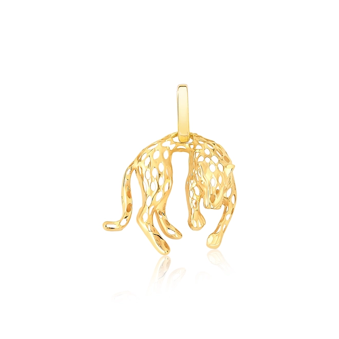 Pingente pantera vazada ouro 18k polida 1