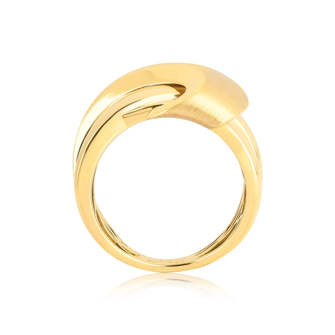 Anel Contour aros entrelaçados ouro 18k polido e fosco 2