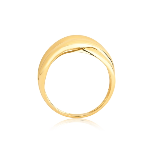 Anel Marée ondas ouro 18k abaulado aros sobrepostos