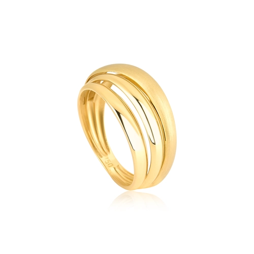Anel Marée ondas ouro 18k abaulado aros sobrepostos