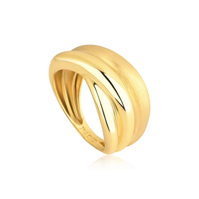 Anel Marée ondas ouro 18k abaulado aros sobrepostos 1