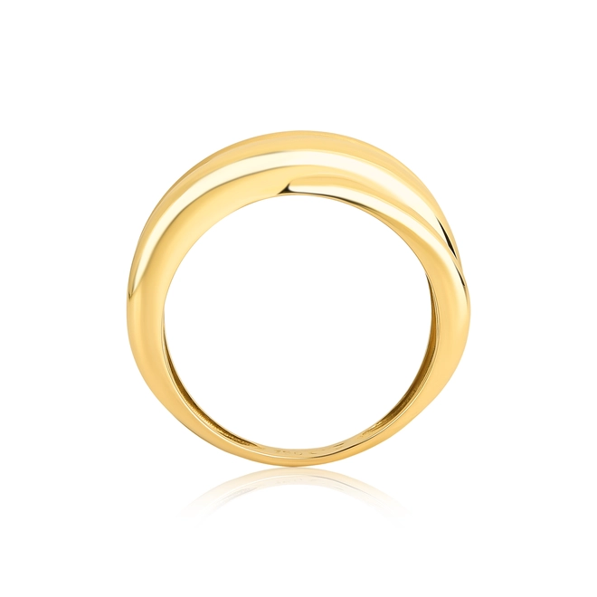 Anel Marée ondas ouro 18k abaulado aros sobrepostos 2