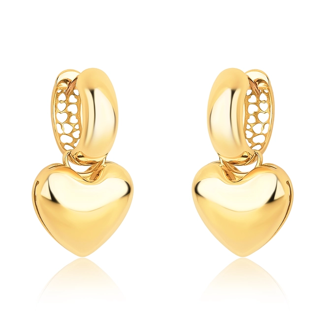 Brinco argola My Heart ouro 18k com pingente coração 1