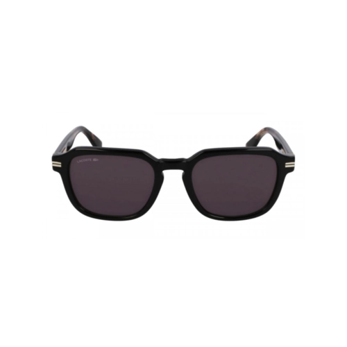 Óculos de Sol Lacoste L6046S 006 52 Acetato Preto e Marrom Mesclado com lentes na cor Fumê