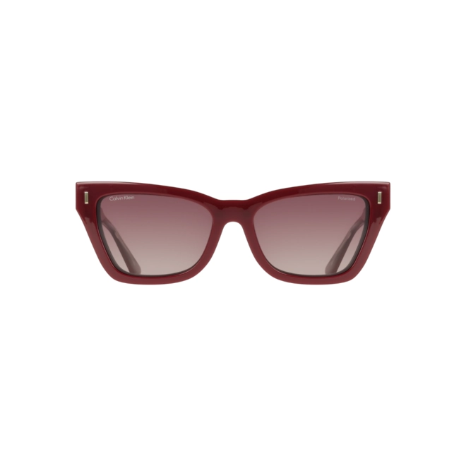 Óculos de Grau Calvin Klein CK25531MAG-SET 605 53 Acetato Vermelho com Clip-On na cor Marrom 5