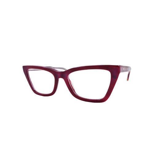 Óculos de Grau Calvin Klein CK25531MAG-SET 605 53 Acetato Vermelho com Clip-On na cor Marrom