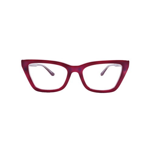 Óculos de Grau Calvin Klein CK25531MAG-SET 605 53 Acetato Vermelho com Clip-On na cor Marrom