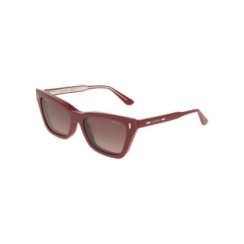 Óculos de Grau Calvin Klein CK25531MAG-SET 605 53 Acetato Vermelho com Clip-On na cor Marrom