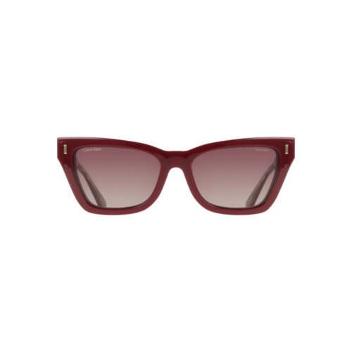 Óculos de Grau Calvin Klein CK25531MAG-SET 605 53 Acetato Vermelho com Clip-On na cor Marrom