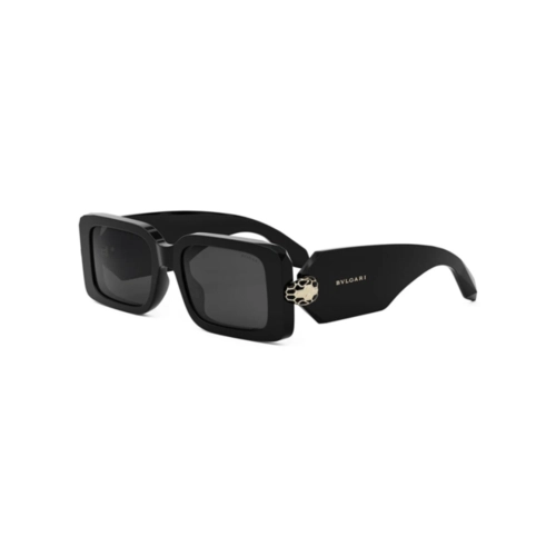 Óculos de Sol Bvlgari BV40044I_5301A Acetato Preto com lentes na cor Cinza