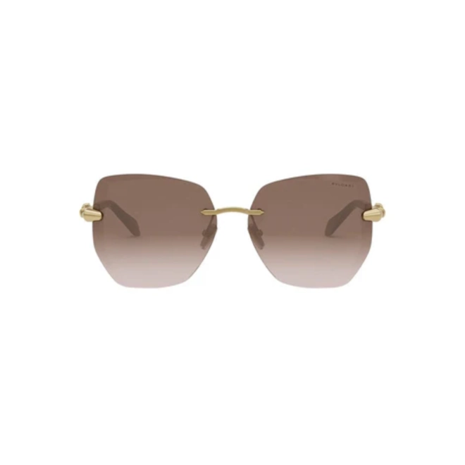 Óculos de Sol Bvlgari BV40045U_5932F Metal Dourado com lentes na cor Marrom Degradê 2