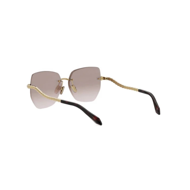 Óculos de Sol Bvlgari BV40045U_5932F Metal Dourado com lentes na cor Marrom Degradê 4