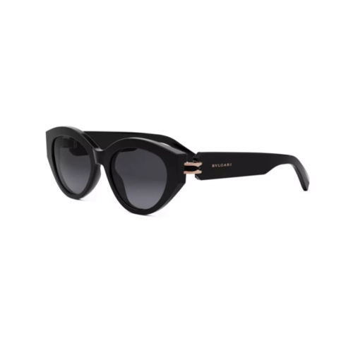 Óculos de Sol Bvlgari BV40046I_5301B Acetato Preto com lentes na cor Cinza Degradê