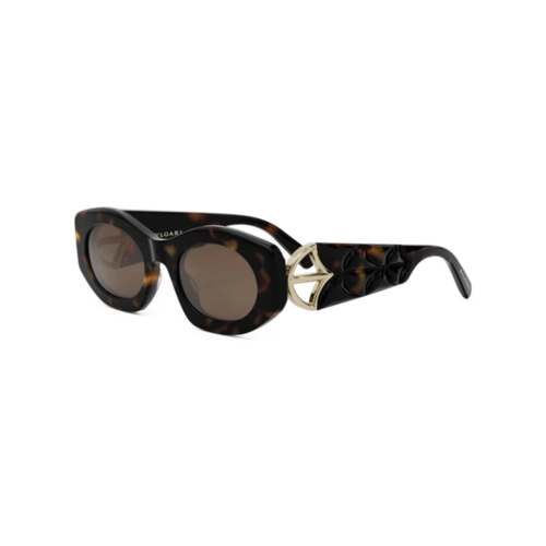 Óculos de Sol Bvlgari BV40049I_5153E Acetato Marrom Mesclado com lentes na cor Marrom
