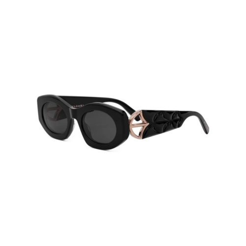 Óculos de Sol Bvlgari BV40049I_5101A Acetato Preto com lentes na cor Cinza