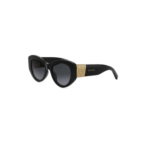 Óculos de Sol Bvlgari BV40050I_5201B Acetato Preto com lentes na cor Cinza