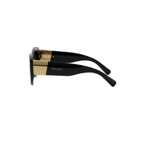 Óculos de Sol Bvlgari BV40050I_5201B Acetato Preto com lentes na cor Cinza