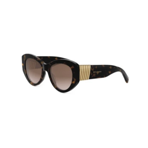 Óculos de Sol Bvlgari BV40050I_5252F Acetato Marrom Mesclado com lentes na cor Marrom Degradê