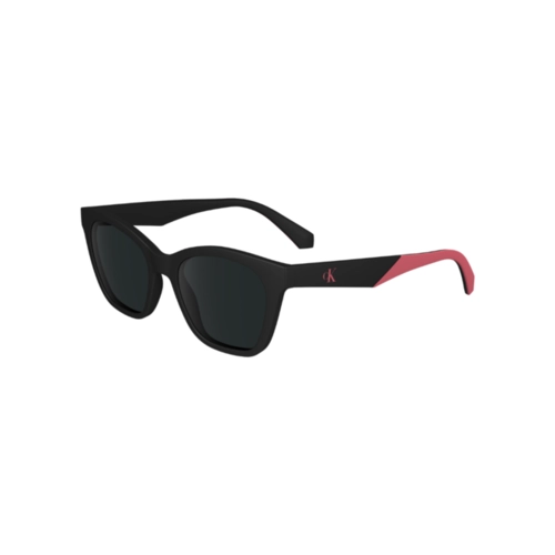 Óculos de Sol Juvenil Calvin Klein Jeans Kids CKJ24303S 4717001 Acetato Preto e Rosa com lentes na cor Cinza