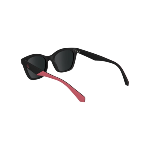 Óculos de Sol Juvenil Calvin Klein Jeans Kids CKJ24303S 4717001 Acetato Preto e Rosa com lentes na cor Cinza