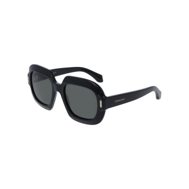 Óculos de Sol Salvatore Ferragamo SF2068SE 001 54 Acetato Preto com lentes na cor Cinza 1