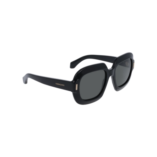 Óculos de Sol Salvatore Ferragamo SF2068SE 001 54 Acetato Preto com lentes na cor Cinza