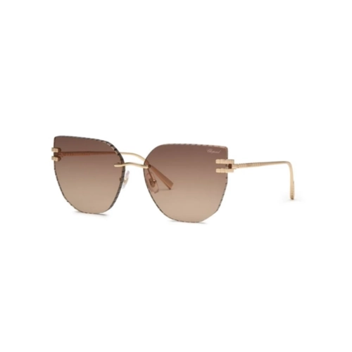 Óculos de Sol Chopard Ice Cube SCHL54M 61300K Metal Dourado com lentes na cor Marrom Degradê