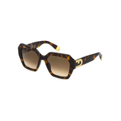 Óculos de Sol Furla SFU880 550752 Acetato Marrom Mesclado com lentes na cor Marrom Mesclado