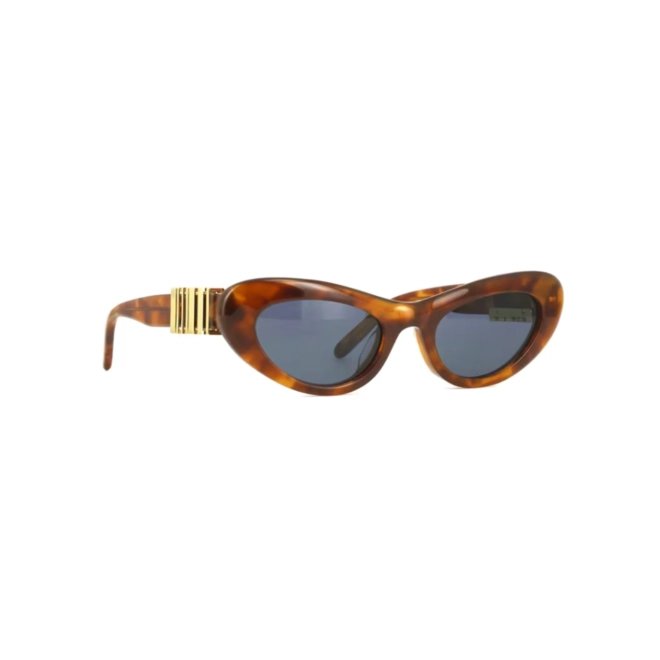 Óculos de Sol Loewe LW40156U_5253V Acetato Marrom Mesclado com lentes na cor Azul 3