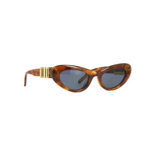 Óculos de Sol Loewe LW40156U_5253V Acetato Marrom Mesclado com lentes na cor Azul