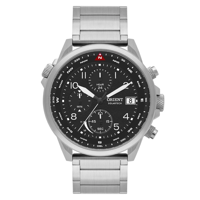 Relógio Orient Solartech Elite Land Cronógrafo Masculino - MBSSC287 P2SX Preto 1