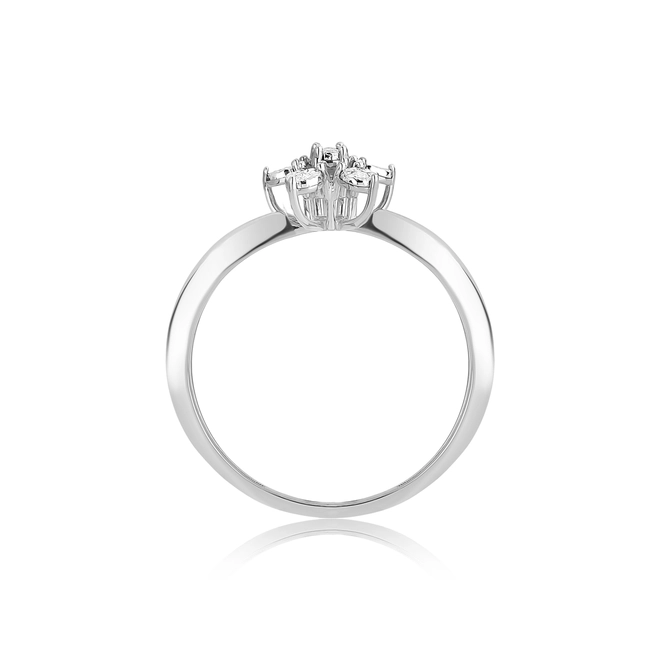 Anel Flor ouro 18k com 3pts de Diamantes 2