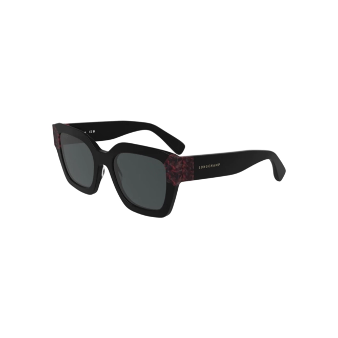 Óculos de Sol Longchamp LO771S 013 50 Acetato Preto com lentes na cor Cinza 1