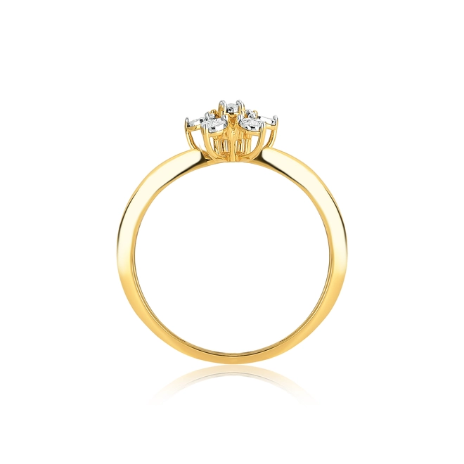 Anel flor ouro branco 18k com 3pts de Diamantes 2