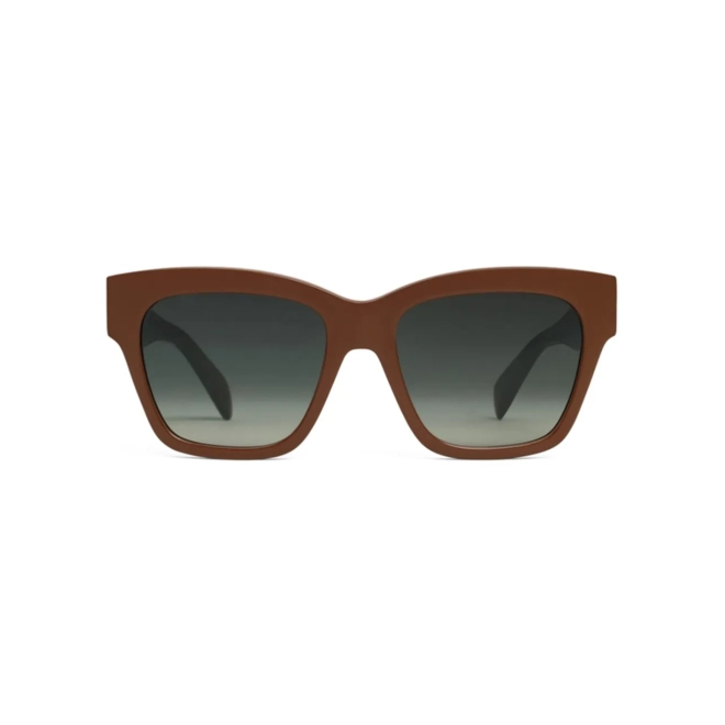 Óculos de Sol Celine Triomphe CL40253I_5545F Acetato Marrom com lentes na cor Cinza Degradê 2