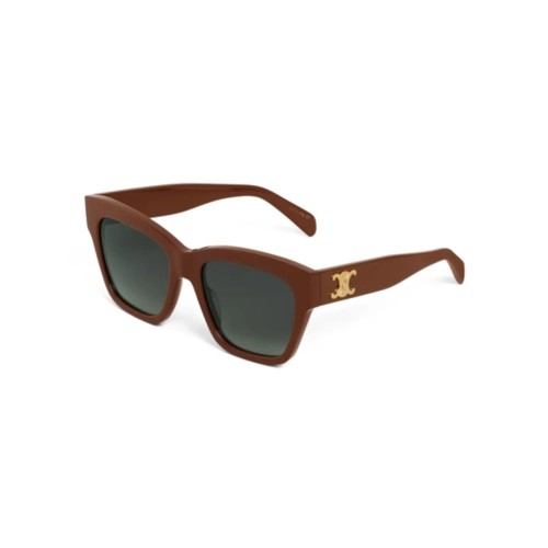 Óculos de Sol Celine Triomphe CL40253I_5545F Acetato Marrom com lentes na cor Cinza Degradê