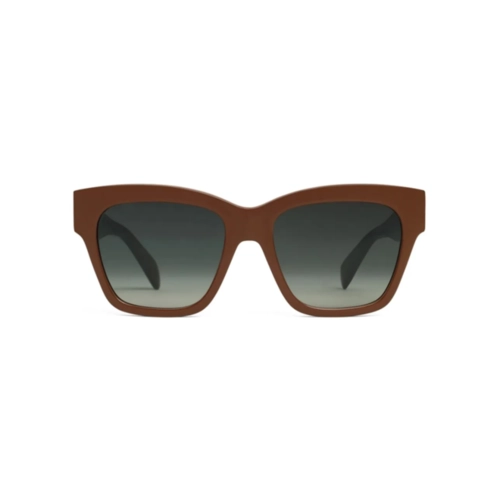 Óculos de Sol Celine Triomphe CL40253I_5545F Acetato Marrom com lentes na cor Cinza Degradê