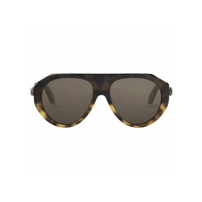 Óculos de Sol Bvlgari BV40060I_5656N Acetato Marrom Mesclado com lentes na cor Verde 2
