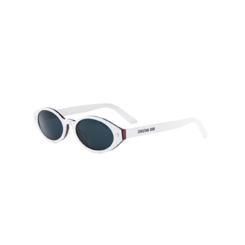 Óculos de Sol Christian Dior DiorPacific R1I CD40204I_5224V Acetato Branco e Vermelho com lentes na cor Azul