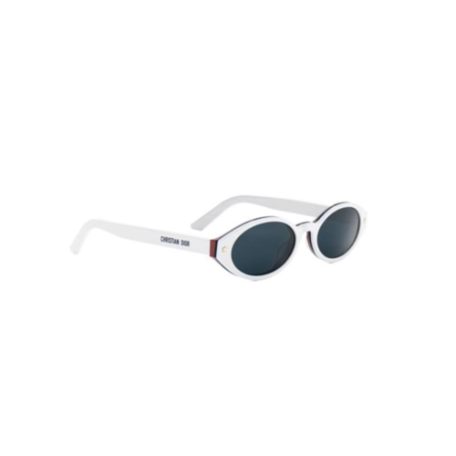 Óculos de Sol Christian Dior DiorPacific R1I CD40204I_5224V Acetato Branco e Vermelho com lentes na cor Azul