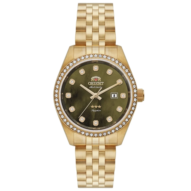 Relógio Orient Automático 3 Estrelas Feminino - NH5GG001 E1KX Verde 1
