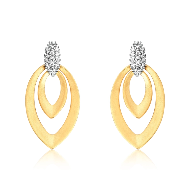 Brinco gotas ouro 18k com Zircônias 1