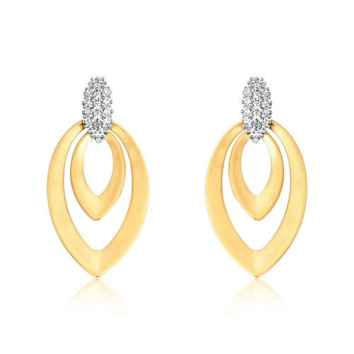 Brinco gotas ouro 18k com Zircônias