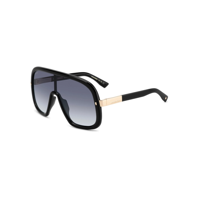 Óculos de Sol Dsquared2 D2 0119/S 807 9908 Acetato Preto com lentes na cor Azul Degradê 1